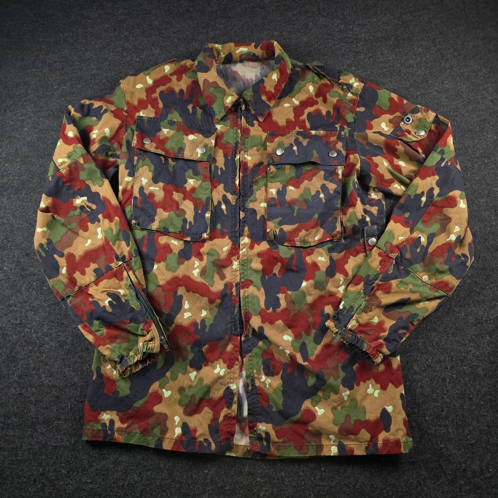 Swiss Military Alpenflage M70 TAZ 83 Camouflage Field Jacket Red Camo Men's L